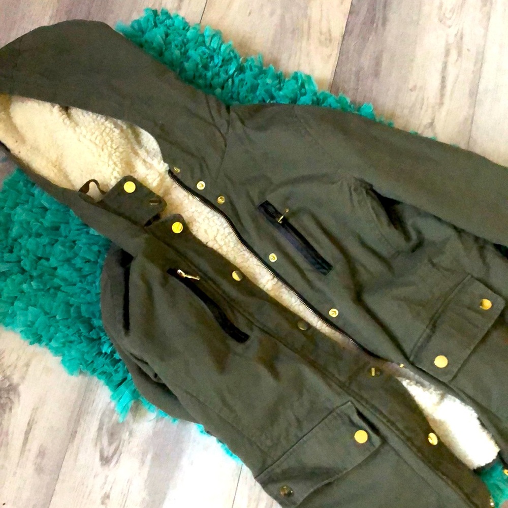 Warm fuzzy inside jacket